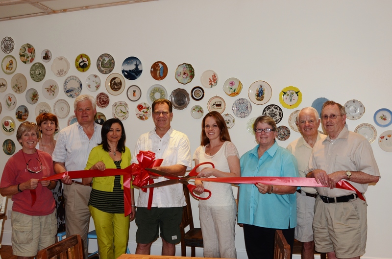 Members of the community came out to celebrate the grand opening of Nectar, a new juice bar in Lewes. Shown are (l-r) Bonnie Osler, city councilwoman; Betsy Reamer, chamber executive director; Ted Becker, deputy mayor; Nikky Fisher, chamber director; Mayor Jim Ford; Sarah McKeown, Nectar Café & Juice Bar owner; Kathy Davidson, chamber officer; and city councilmen Dennis Reardon and Fred Beaufait. BY BROOK HEDGE